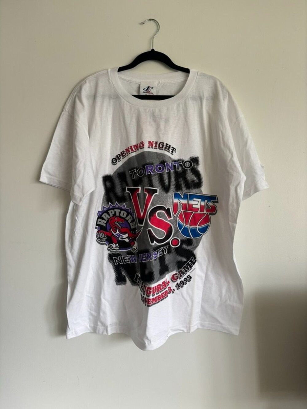 vintage Toronto Raptors t-shirt NWT opening day 1995 mens XL